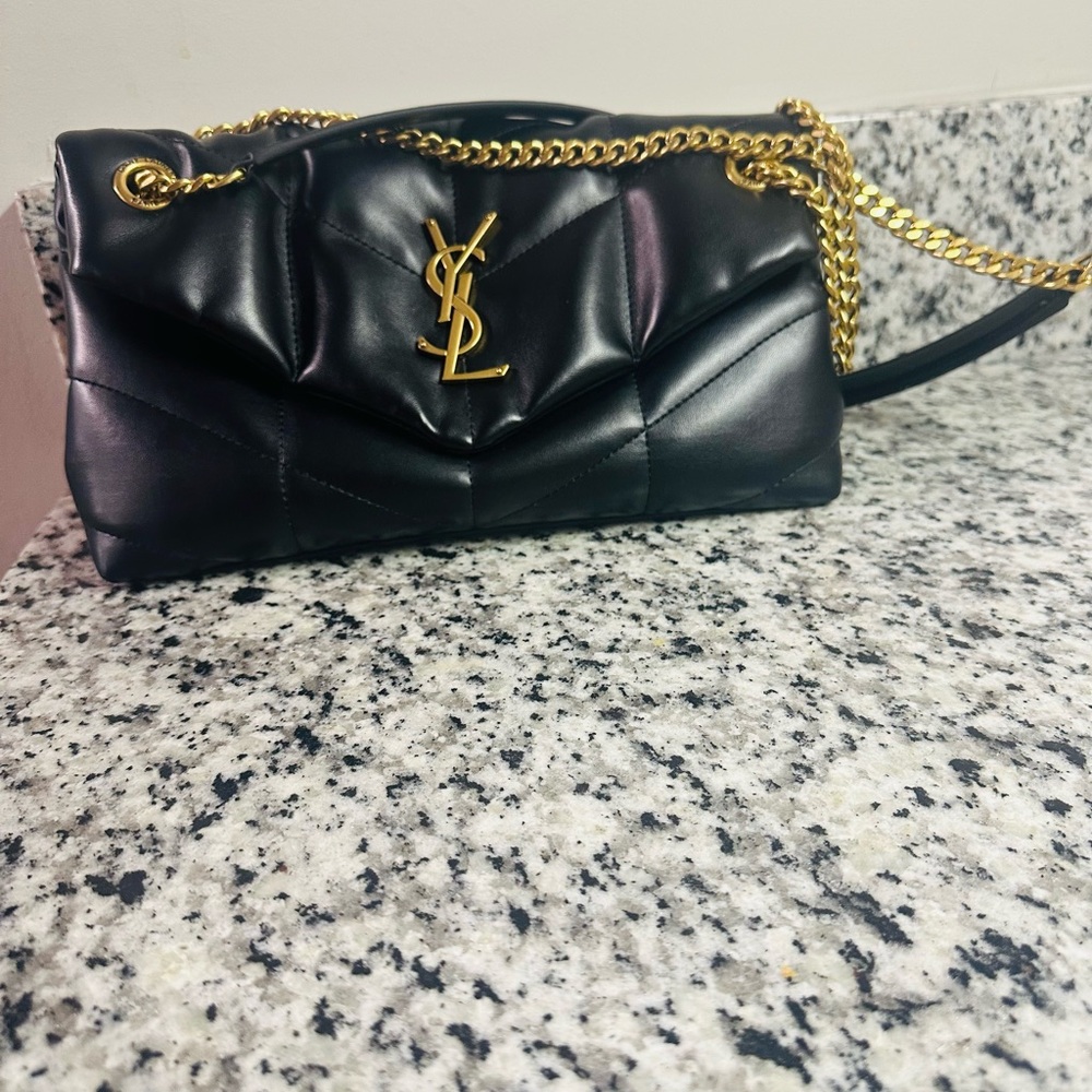 Yves Saint Laurent Black Quilted Leather Bag